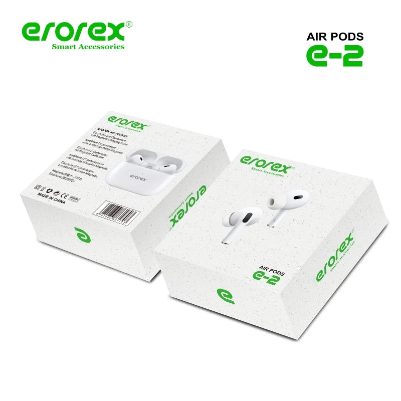 Erorex Air Pods E 2 Wireless Earphones with Magnetic Charging Case and Transparency Mode