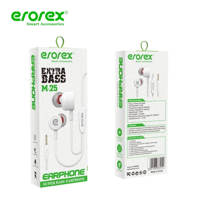 Erorex Hi-Fi Stereo Handsfree M-25 Premium Wired Earphones