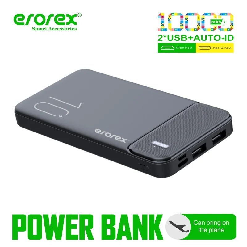 Errorex P-15 Travel Power Bank 10000mAh | Dual USB Fast Charging
