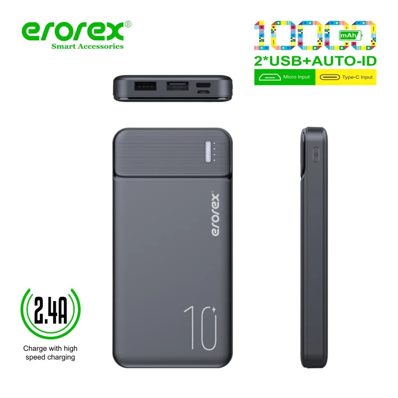 Errorex P-15 Travel Power Bank 10000mAh | Dual USB Fast Charging