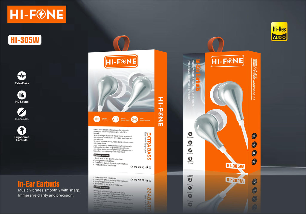 Hi Fone HI 309 Stereo Wired Earphones with Extra Bass