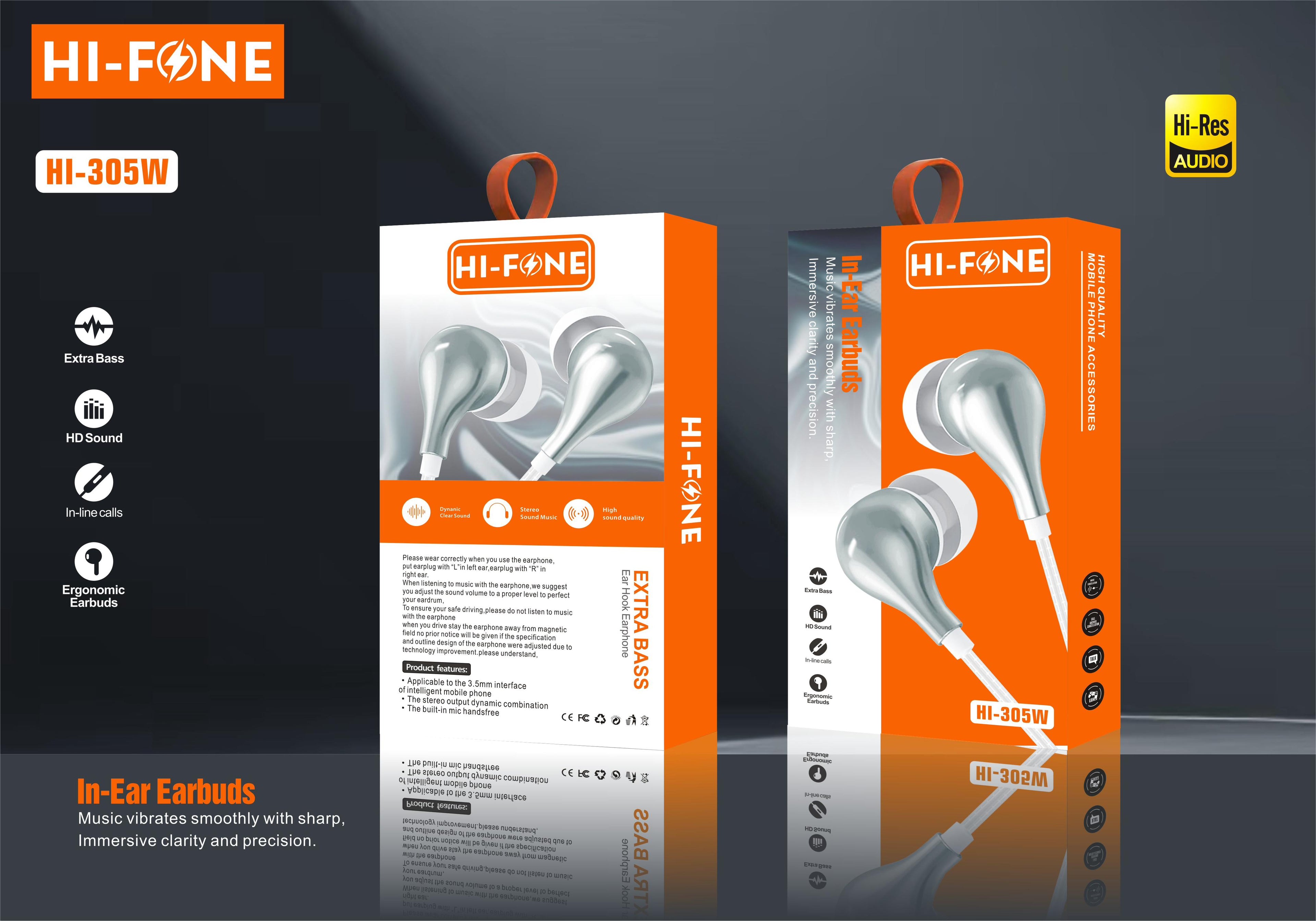 Hi Fone HI 309 Stereo Wired Earphones with Extra Bass