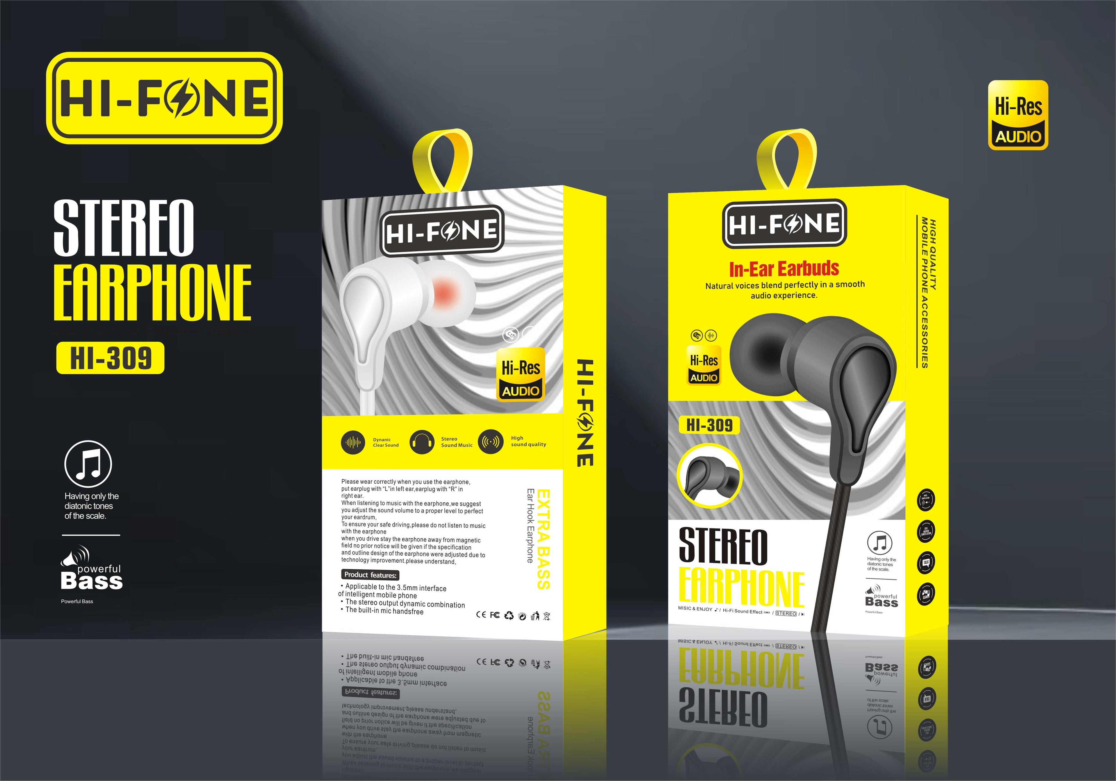 Hi Fone HI 309 Stereo Wired Earphones with Extra Bass