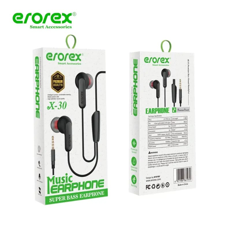 X 30 Wired Handsfree with High Quality Microphone 3.5mm and Type C DAC for Mobile Gaming and PC