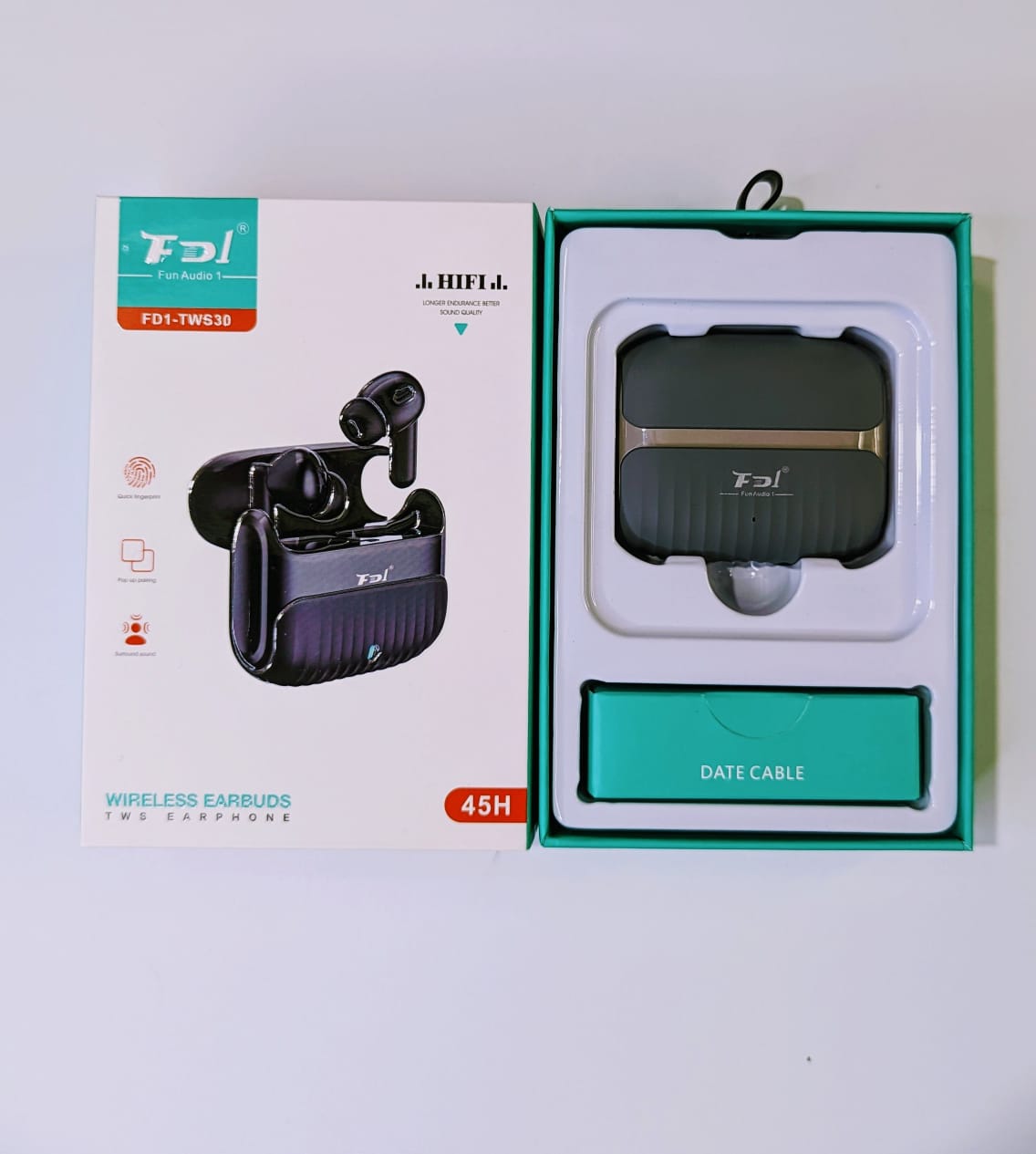 FD1 TWS Wireless Earbuds with Memory Card Slot Bluetooth Earbuds with Premium Sound and Long Battery