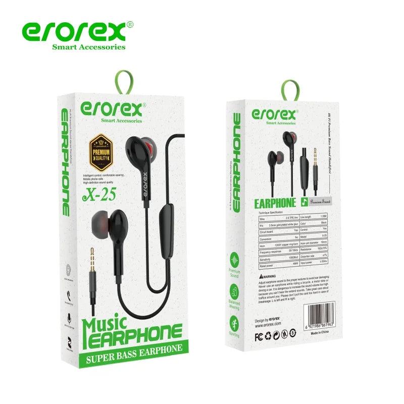 Errorex Hi-Fi Stereo Handsfree X-25 Premium Wired Earphones