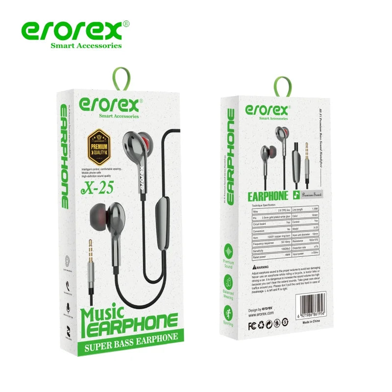 Errorex Hi-Fi Stereo Handsfree X-25 Premium Wired Earphones